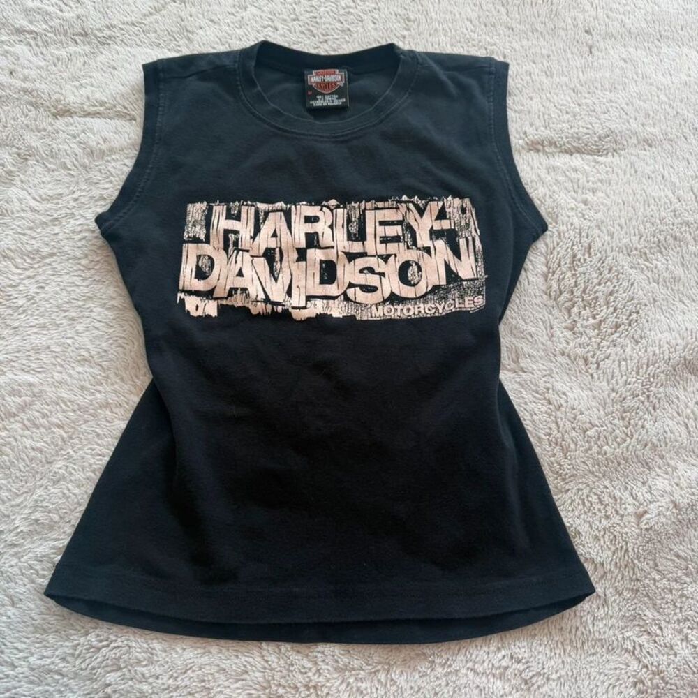 Harley Davidson Womens Muscle T Shirt Size M Y2K